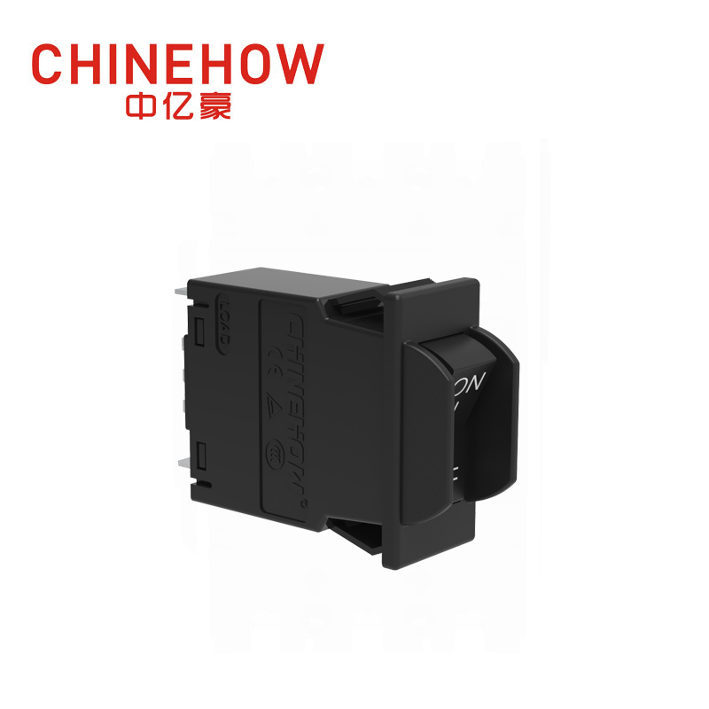CVP-SM Hudraulic Magnetic Circuit Breaker Angle Rocker With Guard Actuator with Tab(Q.C.250) 1P Black Auxiliary Switch