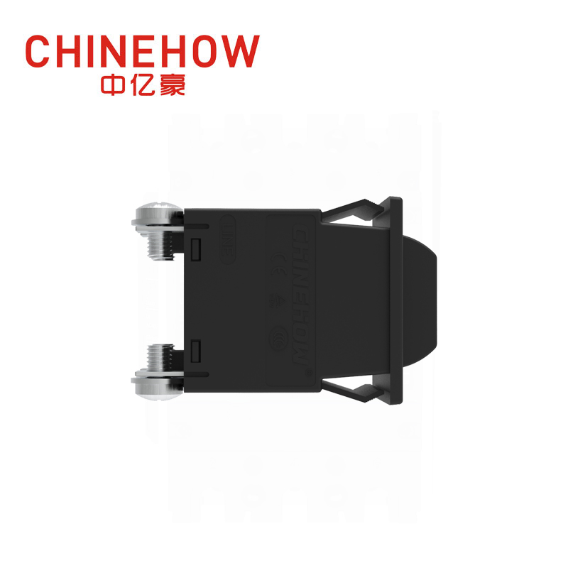 CVP-SM Hudraulic Magnetic Circuit Breaker Angle Rocker With Guard Actuator with M4 Screw Bus 2P Black