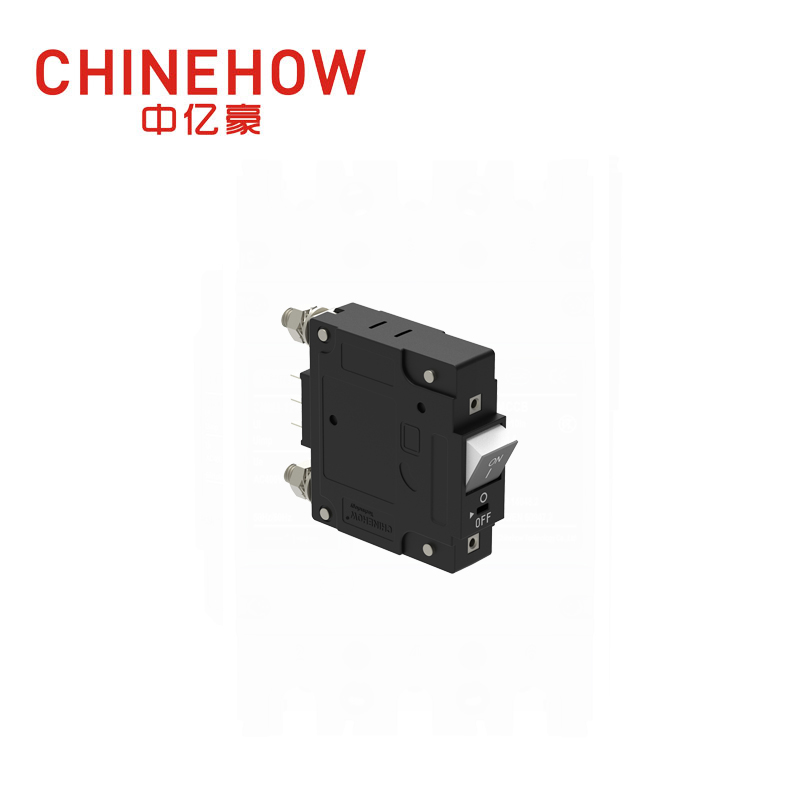 CVP-FR Hydraulic Magnetic Circuit Breaker Flat Rocker Actuator with Guard with M6 Stud and Auxiliary Switch 1P 