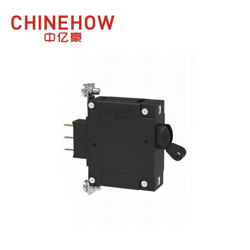 CVP-TH Hydraulic Magnetic Circuit Breaker Long Handle Actuator with Auxiliary switch and M5 Screw Bent 90° 1P 
